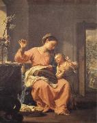 Madonna Sewing with Child